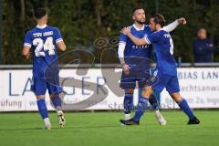 Kreisliga - Saison 2023/2024 - FC Gerolfing - TSV Ober/Unterhaunstadt - Der 2:1 Anschlusstreffer per Freistoß durch Ramazan Kurnaz blau Oberhaunstadt  jubel - Foto: Meyer Jürgen