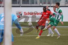 Bayernliga Süd - Saison 2022/2023 - FC Ingolstadt 04 - SV Schalding Heining - Mussa Fofanah (Nr.7 - FCI II) - Tschugg Markus links grün Schalding - Foto: Meyer Jürgen