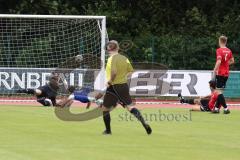 Kreisklasse -  Saison 2023/2024 - DJK Ingolstadt - FC Tegernbach - Der 1:1 Ausgleichstreffer durch Vasile Serban blau DJK Ingolstadt - Lukas Heinziger Torwart Tegernbach - jubel - Foto: Meyer Jürgen