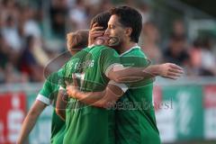 Bezirksliga - Saison 2025/26 - FC Gerolfing - TSV Rohrbach - Der 1:0 Führungstreffer durch David Simm (Nr.7 - FC Gerolfing) - jubel -  - Marko Miskovic (Nr.4 - FC Gerolfing) - Foto: Meyer Jürgen