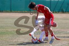 Kreisliga - Saison 2022/2023 - Türk.SV Ingolstadt - DJK Ingolstadt - Steven Spieß weiss DJK Ingolstadt - Eray Genc rot Türk.SV Ingolstadt - Foto: Meyer Jürgen