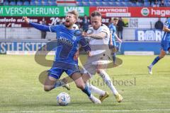 3. Liga; SV Meppen - FC Ingolstadt 04; Zweikampf Kampf um den Ball Patrick Schmidt (9, FCI) Käuper Ole (6 SVM) 
