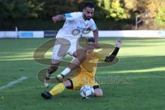 2023_10_22 - Kreisklasse - Saison 2023/24 - TSV Ingolstadt Nord - FC Gelbelsee - Kerem Düzgün weiss Ing Nord - Maximilian Waffler gelb Gelbelsee - Foto: Meyer Jürgen
