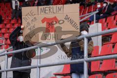 2.BL; FC Ingolstadt 04 - FC ST. Pauli; Fan Fankurve Banner Fahnen Spruchband Merlin Röhl (34, FCI) Kinder