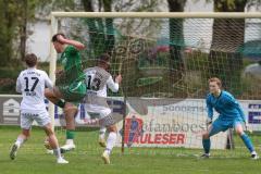 Landesliga - Saison 2024/25 - SV Manching - FC Kempten -  Der 1:0 Führungstreffer durch - Simon Berger (Nr.5 - SV Manching) - jubel - Krieger Adrian #13 Kempten - Siebken Christoph Torwart Kempten - Seifert Alexander #17 Kempten - Foto: Meyer Jürgen