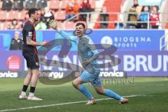 3. Liga; FC Ingolstadt 04 - SV Sandhausen; Torchance verpasst Ryan Malone (16, FCI) Torwart Richter David (18 SVS)