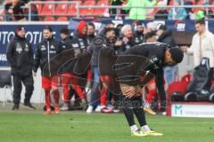 3. Liga; FSV Zwickau - FC Ingolstadt 04; Niederlage, hängende Köpfe Justin Butler (31, FCI), hinten feiert Zwickau