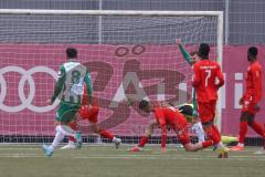 Bayernliga Süd - Saison 2022/2023 - FC Ingolstadt 04 - SV Schalding Heining - Der 0:1 Führungstreffer - jubel - Torwart Maurice Dehler (Nr.22 - FCI II) - Foto: Meyer Jürgen