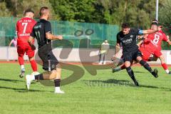 Bezirksliga - Saison 2022/2023 - FC Fatih Ingolstadt - SV Manching  - Umut Yürükal rot FC Fatih - Spies Daniel (Nr.22 - SV Manching) - Foto: Meyer Jürgen