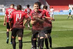 3. Liga - FC Ingolstadt 04 - FSV Zwickau - Elfmeter Tor Jubel 3:2, Dennis Eckert Ayensa (7, FCI) zeigt seine 7