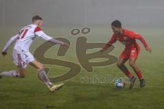 B - Junioren - Bayernliga - U17 - FC Ingolstadt 04 - 1. FC Nürnberg II - Jackson Taysir rot FC Ingolstadt - Hagmeyer Ben weiss Nürnberg -  Foto: Meyer Jürgen