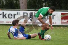 Toto-Pokal - Saison 2023/2024 - FC Gerolfing - TSV Rohrbach - Anastasios Porfyriadis grün Gerolfing - Andreas Maier  blau Rohrbach - Foto: Meyer Jürgen