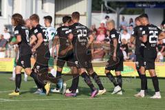 Toto Pokal - Saison 2022/2023 - SV Schalding-Heining - FC Ingolstadt 04 - Der 0:1 Führungstreffer durch Patrick Schmidt (Nr.9 - FCI) per Elfmeter - Jubel - Foto: Meyer Jürgen