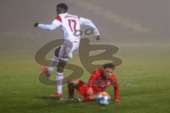 B - Junioren - Bayernliga - U17 - FC Ingolstadt 04 - 1. FC Nürnberg II -  Okpodu David weiss Nürnberg - Mulaj Ibrahim rot FC Ingolstadt - Foto: Meyer Jürgen