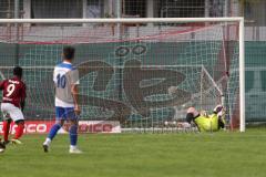 Kreisliga - Saison 2023/2024 - Türk SV Ingolstadt - TSV Mümchsmünster - Der 1:1 Ausgleichstreffer durch Steven Spieß rot Türk Sv - jubel - Michael Baumgartner Torwart M-münster - Foto: Meyer Jürgen