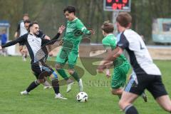 Bezirksliga - Saison 2025/26 - TSV Ober./Unterhaunstadt - FC Gerolfing - David Polster grau Ober./Unterhaunstadt - Ahmet Altay (Nr.25 - FC Gerolfing) - Foto: Meyer Jürgen