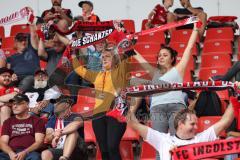 DFB Pokal; FC Ingolstadt 04 - Erzgebirge Aue; Fans Im Stadion Spruchband Schal Fahnen Jubel