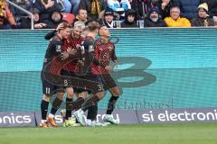 3. Liga; FC Ingolstadt 04 - SG Dynamo Dresden; Neuzugang Sebastian Grönning (11, FCI) Tor Jubel Treffer Schuß 2:0 Benjamin Kanuric (8, FCI) Simon Lorenz (32, FCI) Marcel Costly (22, FCI)