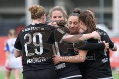 2. Bundesliga Frauen - Saison 2023/24 - FC Ingolstadt 04 Frauen - HSV Fr.1 - Der 1:0 Führungstreffer durch -  Paula Vidovic (Nr.11 - FCI)  - jubel - Nina Penzkofer (Nr.29 - FCI) - Foto: Meyer Jürgen