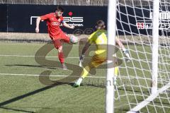 Bayernliga Süd - Saison 2022/2023 - FC Ingolstadt 04 - FC Deisenhofen - Michael Senger (Nr.21 - FCI II) - Enrico Caruso Torwart Deisenhofen - Foto: Meyer Jürgen