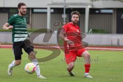 Bezirksliga - Saison 2022/2023 - FC Fatih Ingolstadt - VSST Günzelhofen - Roin Koblianidze rot Fatih  - Paul Fischer grün Günzelhofen - Foto: Meyer Jürgen