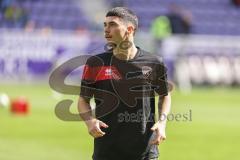 3. Liga; Erzgebirge Aue - FC Ingolstadt 04; vor dem Spiel Felix Keidel (43, FCI)