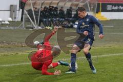 Bayernliga Süd - Saison 2021/2022 - FC Ingolstadt 04 II - TSV 1860 München II - Rausch Thomas (#18 FCI) - Gresler Maxim blau #3 München - Foto: Meyer Jürgen