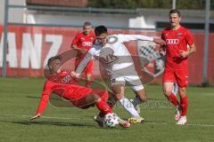 Bayernliga Süd - Saison 2021/2022 - FC Ingolstadt 04 II - TSV 1865 Dachau - Patrick Sussek (#9 FCI) - Marcel Kosuch weiss Dachau - Foto: Meyer Jürgen