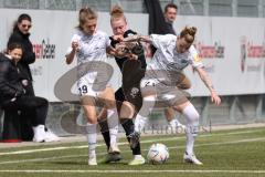 2. Fußball-Liga - Frauen - Saison 2022/2023 - FC Ingolstadt 04 -  SG 99 Andernach - Nina Penzkofer (Nr.29 - FCI Frauen) - Asteroth Caroline #21 Andernach - Schüller Dana weiss #19 Andernach - Foto: Meyer Jürgen