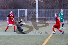 Testspiel - Bezirksfreundschaftsspiel - SV Kasing - TV Aiglsbach - Der 0:1 Führungstreffer durch Admir Music grün Aiglsbach - jubel - Patrick Lücking Torwart Kasing - Christian Hartwig rot Kasing - Foto: Jürgen Meyer