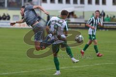Landesliga - Saison 2025/26 - SV Manching - TSV Jetzendorf - Fabian  Neumayer (Nr.9 - SV Manching) - Dustin Kothmair grau Jetzendorf - Foto: Meyer Jürgen