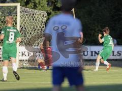 Landesliga - Saison 2026/27 - SV Manching - SC Olching -  Der 2:0 Führungstreffer durch - Sebastian  Graßl (Nr.10 - SV Manching) - jubel - Hoffmann Maximilian TW Olching - Foto: Meyer Jürgen