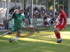 Landesliga - Saison 2026/27 - SV Manching - FC Memmingen II - Daniel Schweiger (Nr.11 - SV Manching) - Jarsch Linus rot Memmingen - Foto: Meyer Jürgen