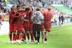 3. Liga; MSV Duisburg - FC Ingolstadt 04; Tor Jubel Treffer 0:1 Führung Davide Sekulovic (33, FCI) Linus Rosenlöcher (19, FCI) Fredrik Carlsen (8, FCI) Max Plath (14 FCI) Yann Sturm (7, FCI) Cheftrainerin Sabrina Wittmann (FCI) Max Plath (14 FCI) Gustav C