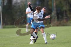 2023_11_12 - SV Hundszell - SV Karlskron   - Kreisliga - Saison 2023/24 - Tim Liesegang schwartz Hundszell -Samuel Tkac  weiss Karlskron -  Foto: Meyer Jürgen