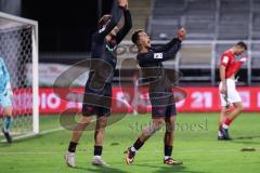 3. Liga; TSV Havelse - FC Ingolstadt 04; Tor Jubel Treffer 2:5 Marcel Costly (22, FCI) mit Julian Kügel (29, FCI) Torwart Opitz Tom (1 Havelse)