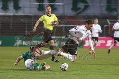 3. Liga - VfB Lübeck - FC Ingolstadt 04 - Hertner Sebastian (3 Lübeck) foult Justin Butler (31, FCI)