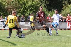 Testspiel; 3. Liga; TSV Berching - FC Ingolstadt 04; Julian Kügel (31, FCI) Torschuss wird von Torwart gehalten