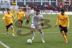 3. Liga; SpVgg Bayreuth - FC Ingolstadt 04; Zweikampf Kampf um den Ball Pascal Testroet (37, FCI) Schwarz Edwin (5 SpVgg) Götz Marcel (27 SpVgg)