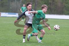 Bezirksliga - Saison 2025/26 - TSV Ober./Unterhaunstadt - FC Gerolfing - Timo Kraus (Nr.21 - FC Gerolfing) - Amadeus Taubert grau Ober./Unterhaunstadt - Foto: Meyer Jürgen