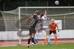 2. Bundesliga Frauen - Saison 2023/24 - FC Ingolstadt 04 Frauen - Turbine Potsdam - Samantha Stiglmaier (Nr.27 - FCI) - Schmidt Bianca weiss mitte Potsdam - Schmid Mia weiss re Potsdam - Fischer Vanessa Torwart Potsdam - Foto: Meyer Jürgen