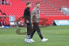 3. Liga - Saison 2024/25 - FC Ingolstadt 04 - SV Wehen Wiesbaden - Das Spiel ist aus - - Lukas Fröde (Nr.34 - FCI) - Simon  Lorenz (Nr.32 - FCI)Foto: Meyer Jürgen