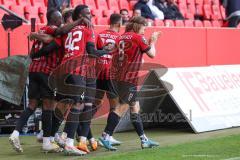 3.Liga - Saison 2022/2023 - FC Ingolstadt 04 -  MSV Duisburg - Der 2:0 Führungstreffer durch Patrick Schmidt (Nr.9 - FCI) jubel -  - Foto: Meyer Jürgen