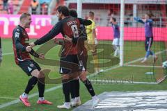 3. Liga; FC Ingolstadt 04 - MSV Duisburg; Tor Jubel Treffer 2:1 Fredrik Carlsen (8, FCI) Lars Lokotsch (13, FCI) Nishan Velupilay (28 FCI)