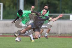 Bezirksliga - Saison 2025/26 - FC Fatih Ingolstadt - FC Gerolfing - David Simm (Nr.7 - FC Gerolfing) - Boubacarr Saho (Nr.19 - FC Fatih Ingolstadt) - Foto: Meyer Jürgen