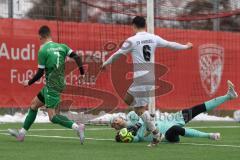 AUDI - Schanzer Amateurcup - Finale -  2026  - SV Hundszell - SV Denkendorf - Gabriel Hägel TW Hundszell - Luca Kammerer weiss Hundszell - Jonas Löffler grün Denkendorf - Foto: Meyer Jürgen