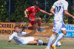 Kreisliga - Saison 2022/2023 - Türk.SV Ingolstadt - DJK Ingolstadt - Christoph Handl weiss DJK Ingolstadt - Zabihullah Rahimi rot Türk.SV Ing. -  Foto: Meyer Jürgen