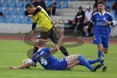 Kreisliga - Saison 2022/2023 - TSV Oberhaunstadt - FC Hitzhofen - Emin Ismaili gelb Hitzhofen - Simon Bellinghausen blau Oberh.stadt - Foto: Meyer Jürgen