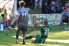 Totopokal- Saison 2023/2024 - SV Manching  - VFB Eichstätt - Herger Elias grau Eichstätt - Ralf Schröder (Nr.21 - SV Manching) - Foto: Meyer Jürgen