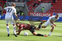 3.Liga - Saison 2022/2023 - FC Ingolstadt 04 -  - SV Waldhof-Mannheim - Marcel Costly (Nr.22 - FCI) - Berkan taz (Nr.33 - SV Waldhof Mannheim) - Marco Höger (Nr.37 - SV Waldhof Mannheim) - Foto: Meyer Jürgen